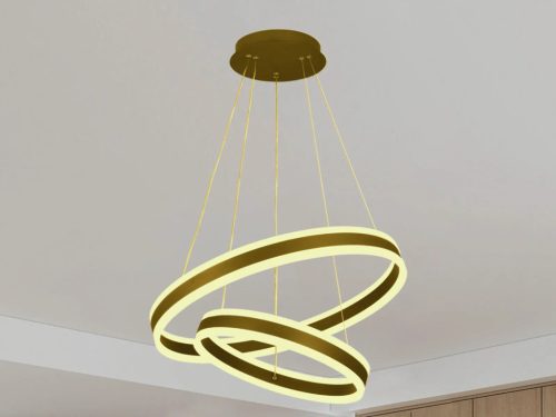 LED mennyezeti lámpa 135W, 9000 lm, 3000–6500K, IP20, arany fém-akril - J4317/G