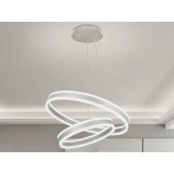   LED design mennyezeti lámpa 135W, 400+600 mm, 3000K–6500K, IP20, fekete - J4317/S