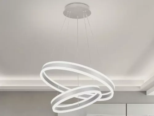 LED design mennyezeti lámpa 135W, 400+600 mm, 3000K–6500K, IP20, fekete - J4317/S