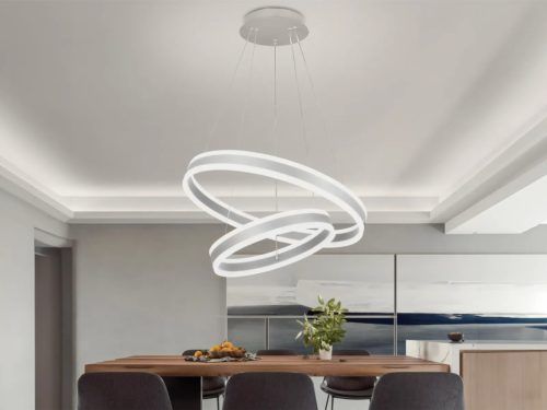 LED design mennyezeti lámpa 135W, 400+600 mm, 3000K–6500K, IP20, fekete - J4317/S