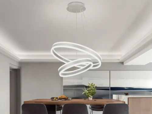 LED design mennyezeti lámpa 135W, 400+600 mm, 3000K–6500K, IP20, fekete - J4317/S