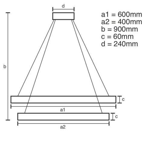 LED design mennyezeti lámpa 135W, 400+600 mm, 3000K–6500K, IP20, fekete - J4317/S