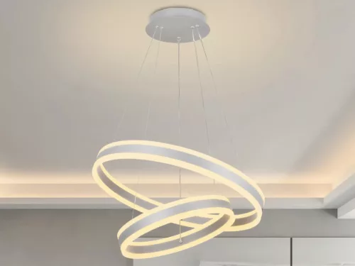 LED design mennyezeti lámpa 135W, 400+600 mm, 3000K–6500K, IP20, fekete - J4317/S