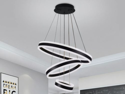 LED design mennyezeti lámpa 165W, moduláris méret, 3000K–6500K, IP20, fekete - J4318/B