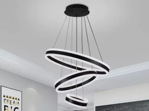 LED design mennyezeti lámpa 165W, moduláris méret, 3000K–6500K, IP20, fekete - J4318/B