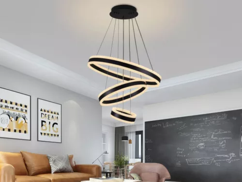 LED design mennyezeti lámpa 165W, moduláris méret, 3000K–6500K, IP20, fekete - J4318/B