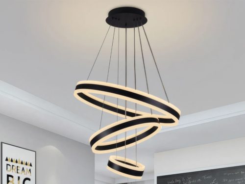 LED design mennyezeti lámpa 165W, moduláris méret, 3000K–6500K, IP20, fekete - J4318/B