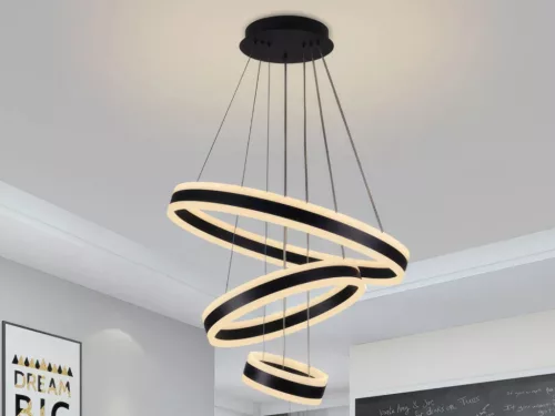 LED design mennyezeti lámpa 165W, moduláris méret, 3000K–6500K, IP20, fekete - J4318/B