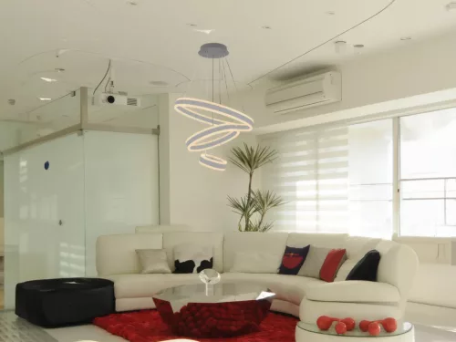 LED design mennyezeti lámpa 165W, moduláris méret, 3000K–6500K, IP20, ezüst - J4318/S