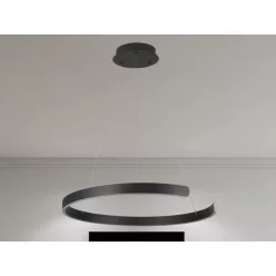   LED design mennyezeti lámpa, 70W, 4800 lm, Ø600 mm, 3000K-6500K, IP20, fekete - J4326/B