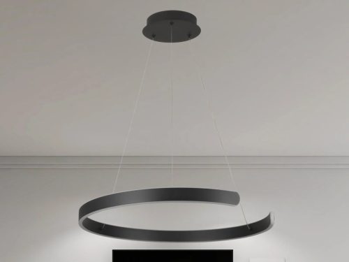 LED design mennyezeti lámpa, 70W, 4800 lm, Ø600 mm, 3000K-6500K, IP20, fekete - J4326/B