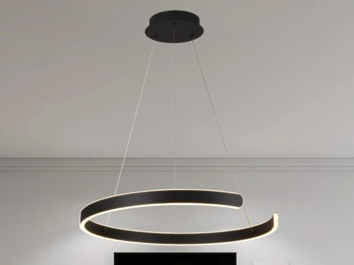 LED design mennyezeti lámpa, 70W, 4800 lm, Ø600 mm, 3000K-6500K, IP20, fekete - J4326/B