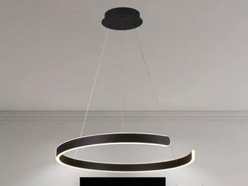 LED design mennyezeti lámpa, 70W, 4800 lm, Ø600 mm, 3000K-6500K, IP20, fekete - J4326/B