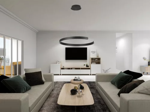 LED design mennyezeti lámpa, 70W, 4800 lm, Ø600 mm, 3000K-6500K, IP20, fekete - J4326/B