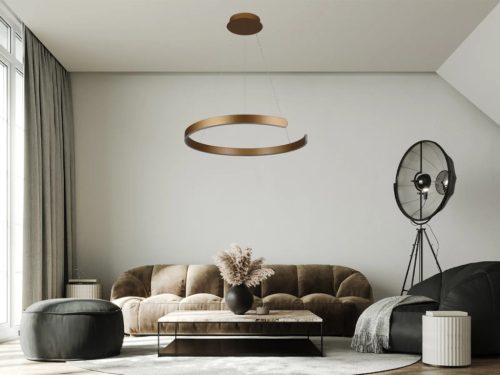LED design mennyezeti lámpa 70W, Ø600 mm, 3000K–6500K, IP20, arany - J4326/G