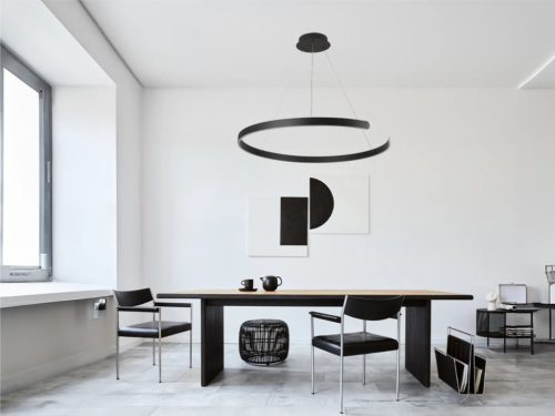 LED design mennyezeti lámpa, 100W, 6500 lm, Ø800 mm, 3000K-6500K, IP20, fekete - J4327/B