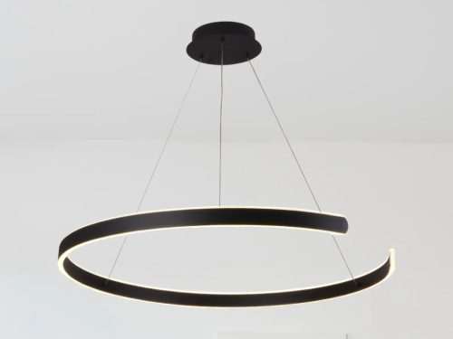 LED design mennyezeti lámpa, 100W, 6500 lm, Ø800 mm, 3000K-6500K, IP20, fekete - J4327/B
