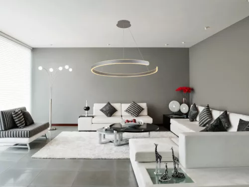 LED design mennyezeti lámpa, 100W, 6500 lm, Ø800 mm, 3000K-6500K, IP20, ezüst - J4327/S