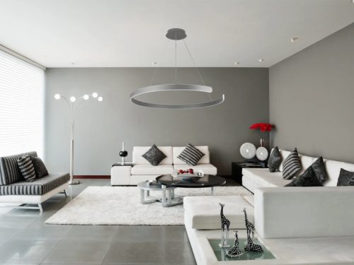 LED design mennyezeti lámpa, 100W, 6500 lm, Ø800 mm, 3000K-6500K, IP20, ezüst - J4327/S