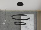 LED design mennyezeti lámpa, 120W, 7800 lm, 400+600 mm, 3000K-6500K, IP20, fekete - J4328/B