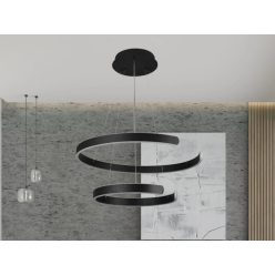   LED design mennyezeti lámpa, 120W, 7800 lm, 400+600 mm, 3000K-6500K, IP20, fekete - J4328/B