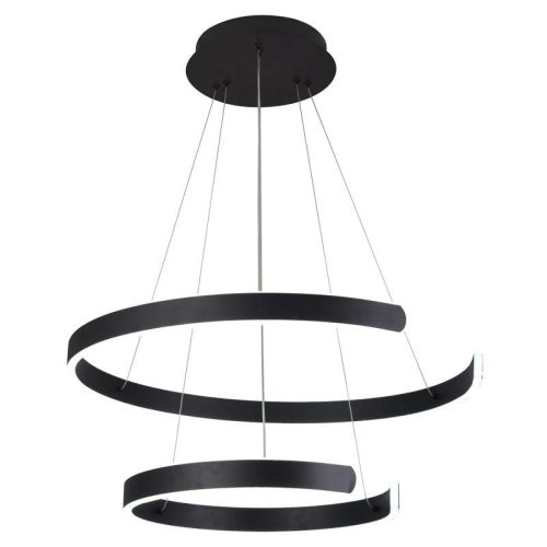 LED design mennyezeti lámpa, 120W, 7800 lm, 400+600 mm, 3000K-6500K, IP20, fekete - J4328/B