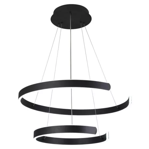 LED design mennyezeti lámpa, 120W, 7800 lm, 400+600 mm, 3000K-6500K, IP20, fekete - J4328/B