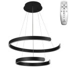 LED design mennyezeti lámpa, 120W, 7800 lm, 400+600 mm, 3000K-6500K, IP20, fekete - J4328/B