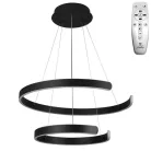 LED design mennyezeti lámpa, 120W, 7800 lm, 400+600 mm, 3000K-6500K, IP20, fekete - J4328/B