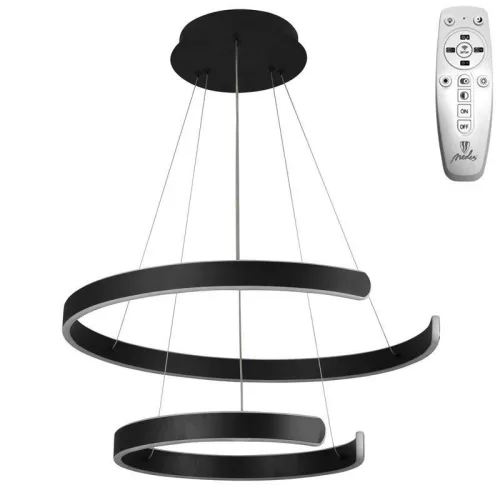 LED design mennyezeti lámpa, 120W, 7800 lm, 400+600 mm, 3000K-6500K, IP20, fekete - J4328/B