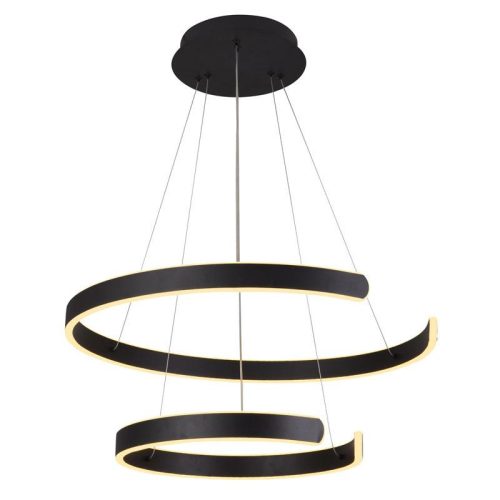 LED design mennyezeti lámpa, 120W, 7800 lm, 400+600 mm, 3000K-6500K, IP20, fekete - J4328/B