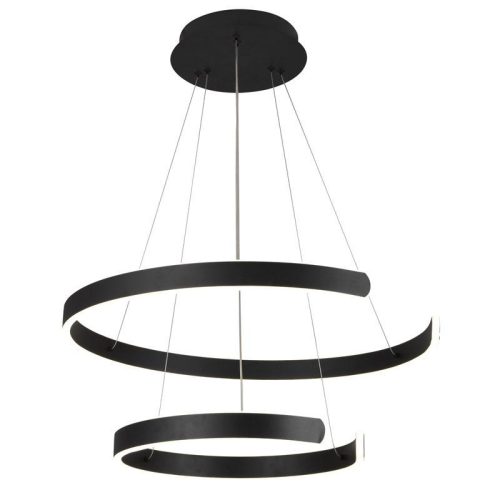 LED design mennyezeti lámpa, 120W, 7800 lm, 400+600 mm, 3000K-6500K, IP20, fekete - J4328/B