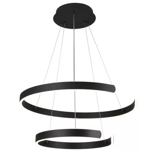 LED design mennyezeti lámpa, 120W, 7800 lm, 400+600 mm, 3000K-6500K, IP20, fekete - J4328/B