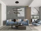 LED design mennyezeti lámpa, 120W, 7800 lm, 400+600 mm, 3000K-6500K, IP20, fekete - J4328/B