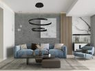 LED design mennyezeti lámpa, 120W, 7800 lm, 400+600 mm, 3000K-6500K, IP20, fekete - J4328/B