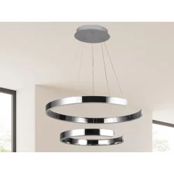   LED design mennyezeti lámpa, 120W, 7800 lm, 400+600 mm, 3000K-6500K, IP20 - J4328/CH