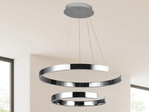LED design mennyezeti lámpa, 120W, 7800 lm, 400+600 mm, 3000K-6500K, IP20 - J4328/CH