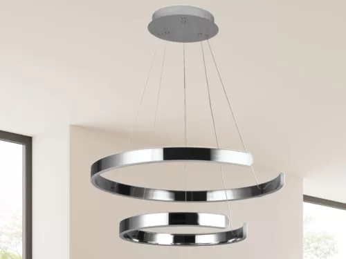 LED design mennyezeti lámpa, 120W, 7800 lm, 400+600 mm, 3000K-6500K, IP20 - J4328/CH