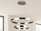 LED design mennyezeti lámpa, 120W, 7800 lm, 400+600 mm, 3000K-6500K, IP20 - J4328/CH