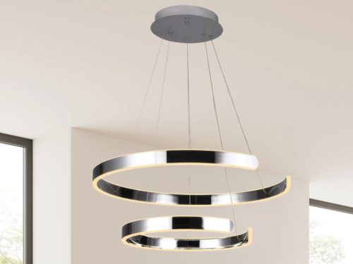 LED design mennyezeti lámpa, 120W, 7800 lm, 400+600 mm, 3000K-6500K, IP20 - J4328/CH