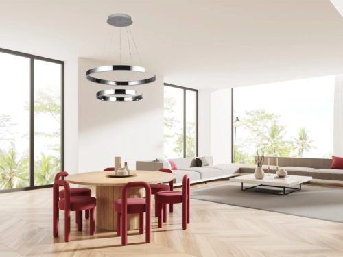 LED design mennyezeti lámpa, 120W, 7800 lm, 400+600 mm, 3000K-6500K, IP20 - J4328/CH