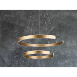   LED design mennyezeti lámpa, 120W, 7800 lm, 400+600 mm, 3000K-6500K, IP20, arany - J4328/G