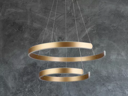 LED design mennyezeti lámpa, 120W, 7800 lm, 400+600 mm, 3000K-6500K, IP20, arany - J4328/G