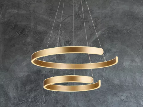 LED design mennyezeti lámpa, 120W, 7800 lm, 400+600 mm, 3000K-6500K, IP20, arany - J4328/G