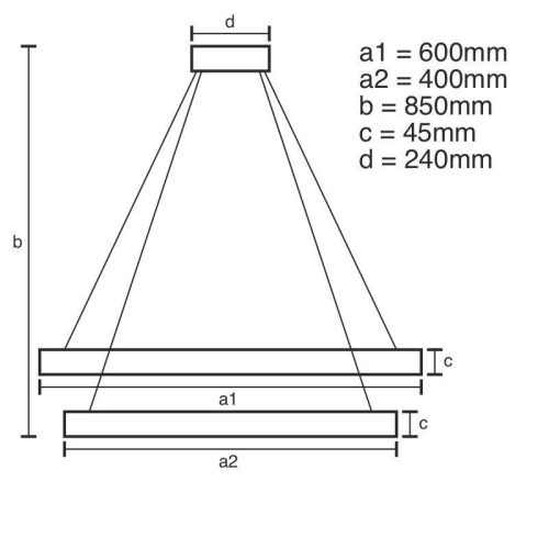 LED design mennyezeti lámpa, 120W, 7800 lm, 400+600 mm, 3000K-6500K, IP20, arany - J4328/G