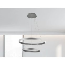   LED design mennyezeti lámpa, 120W, 7800 lm, 400+600 mm, 3000K-6500K, IP20, ezüst - J4328/S