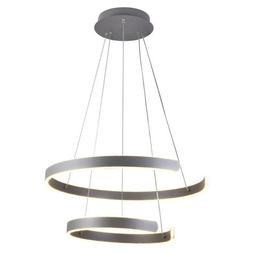LED design mennyezeti lámpa, 120W, 7800 lm, 400+600 mm, 3000K-6500K, IP20, ezüst - J4328/S