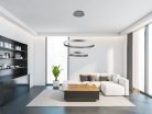 LED design mennyezeti lámpa, 120W, 7800 lm, 400+600 mm, 3000K-6500K, IP20, ezüst - J4328/S