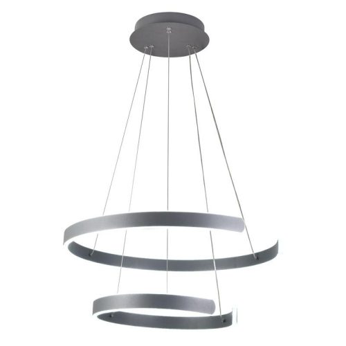 LED design mennyezeti lámpa, 120W, 7800 lm, 400+600 mm, 3000K-6500K, IP20, ezüst - J4328/S