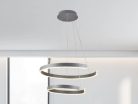 LED design mennyezeti lámpa, 120W, 7800 lm, 400+600 mm, 3000K-6500K, IP20, ezüst - J4328/S